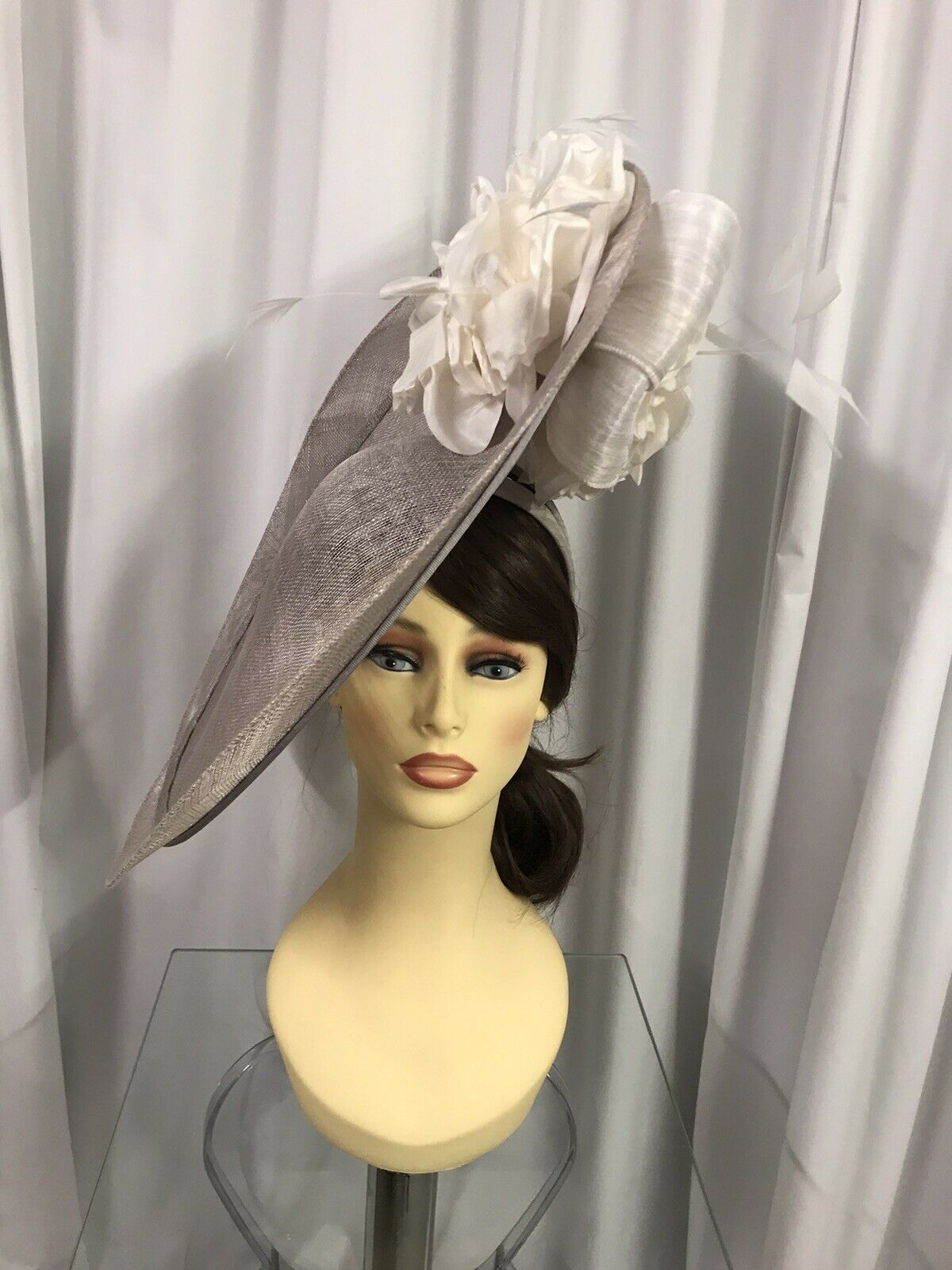 Snoxell and Gwyther fascinator Taupe 