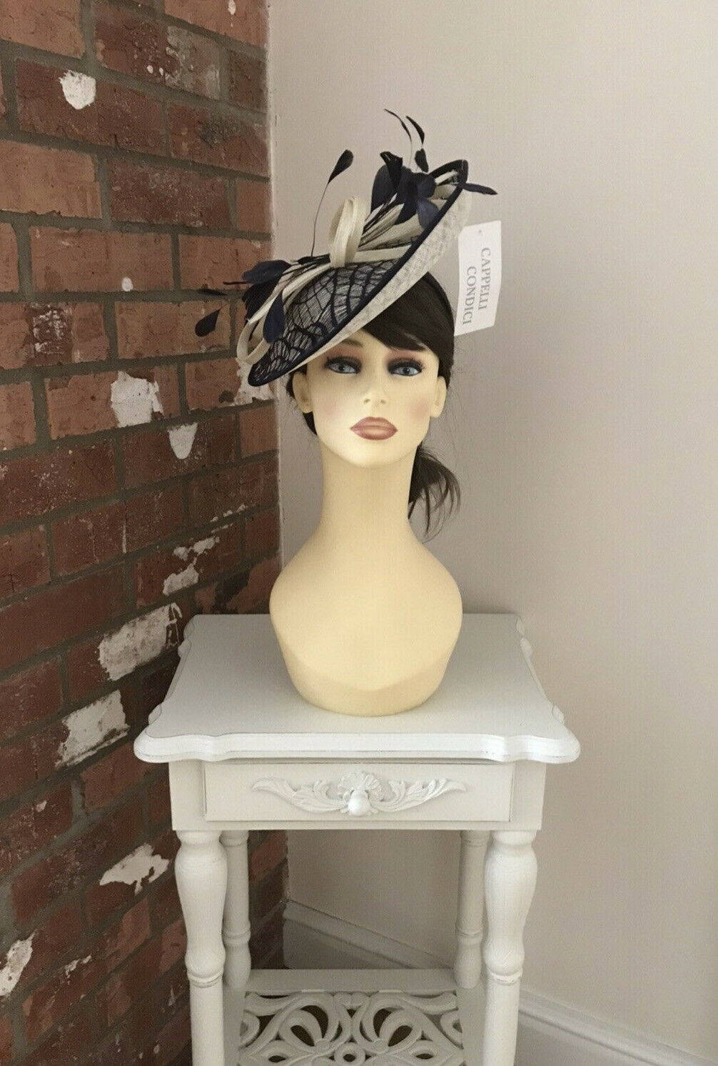 Condici fascinator navy/lemon | Tina 