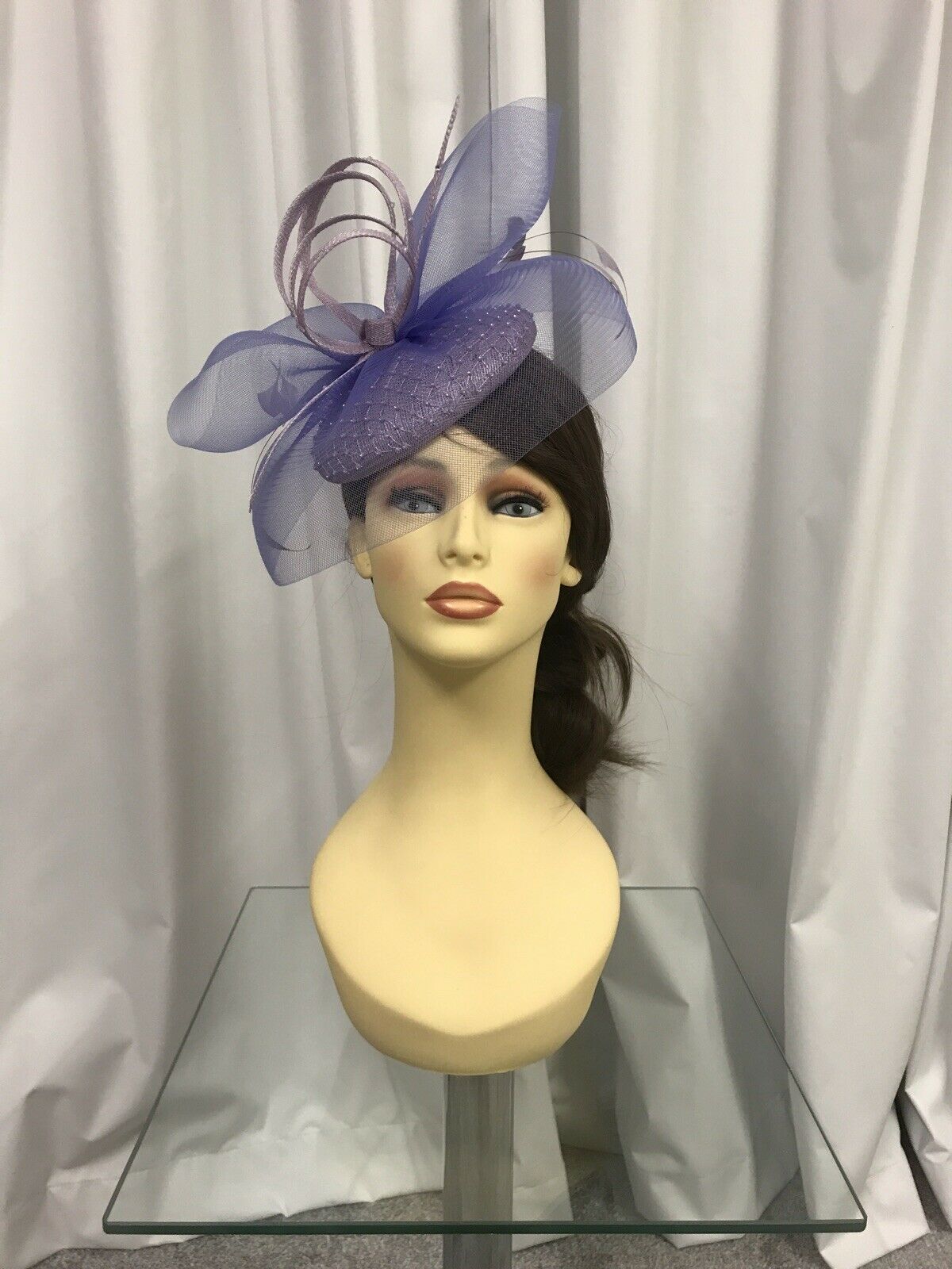 Snoxell and Gwyther fascinator Lilac 