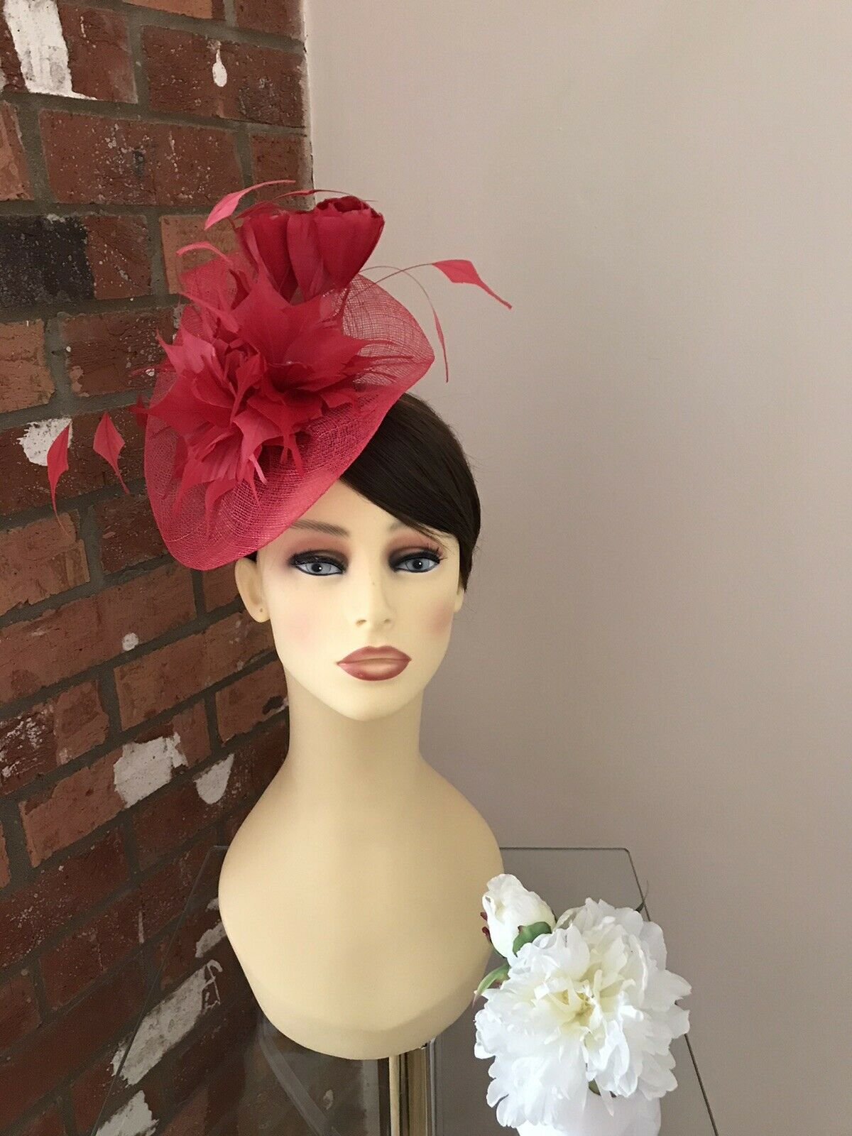 Snoxell & Gwyther Fascinator Raspberry Tina Townsend